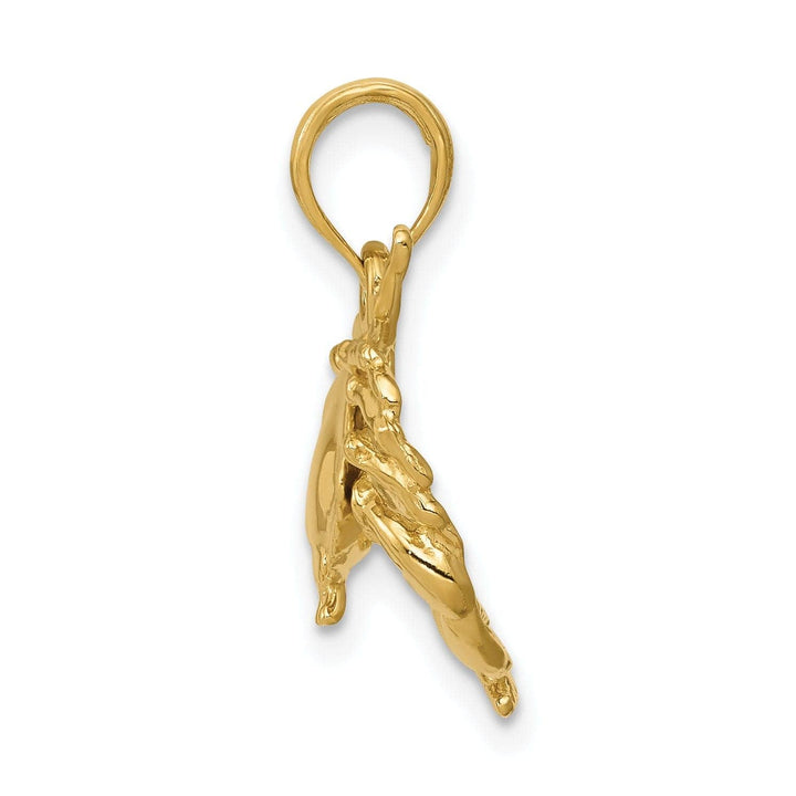 Lovely Rita's Pendants & Charms 14k Yellow Gold Polished Open-Backed Polished Finish Solid Stone Crab Charm Pendant