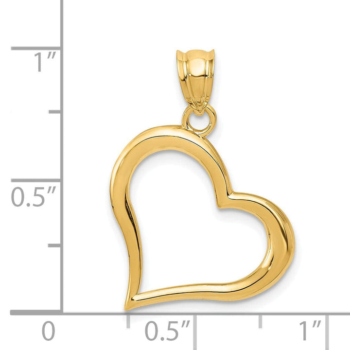 Lovely Rita's Pendants & Charms 14k Yellow Gold Polished Open Heart Design Pendant