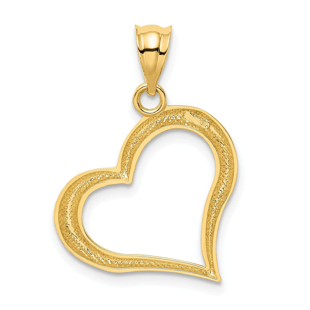 Lovely Rita's Pendants & Charms 14k Yellow Gold Polished Open Heart Design Pendant