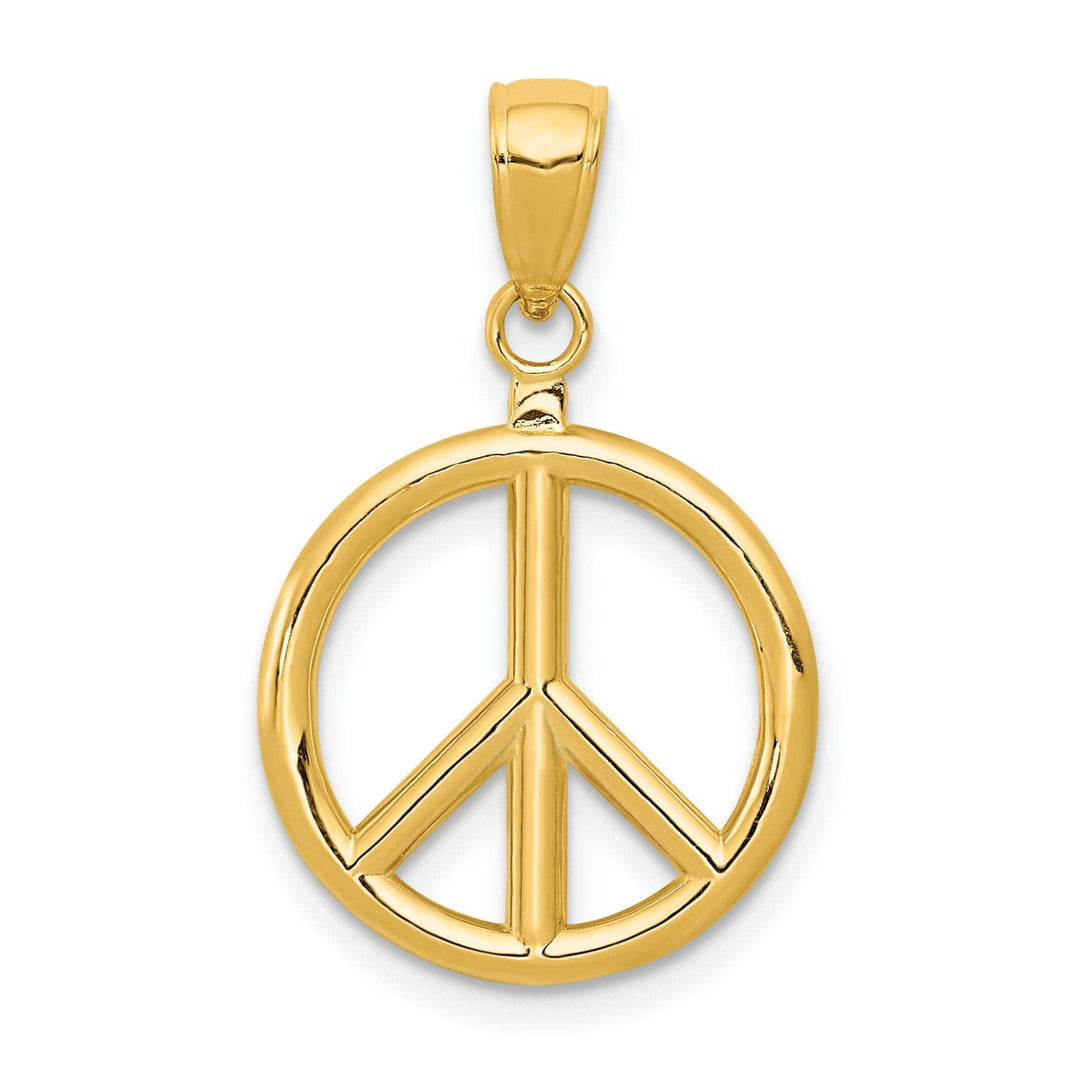 Lovely Rita's Pendants & Charms 14k Yellow Gold Polished Peace Sign Charm