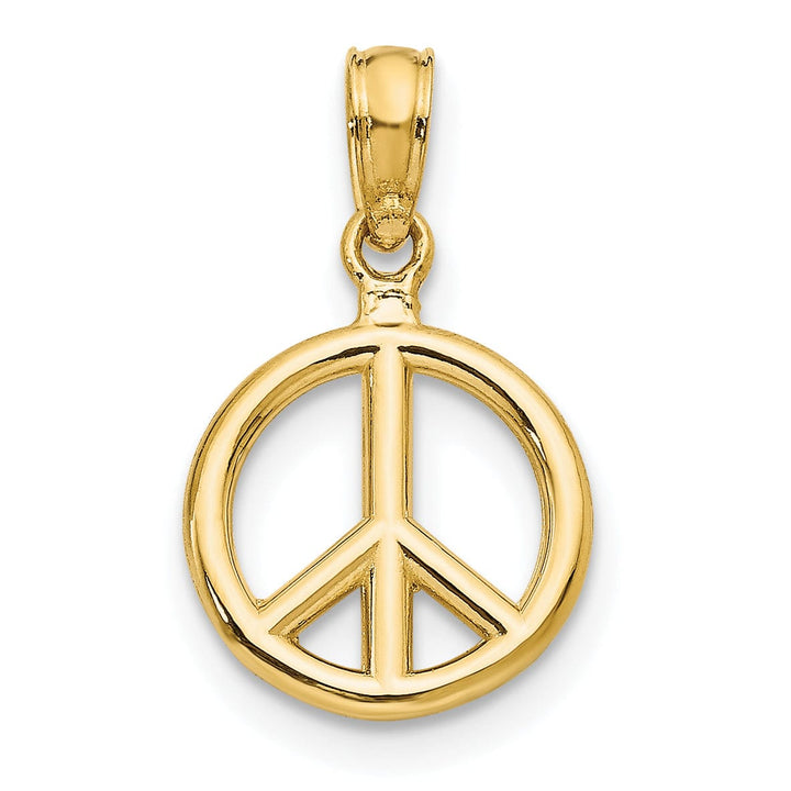 Lovely Rita's Pendants & Charms 14k Yellow Gold Polished Peace Symbol Pendant