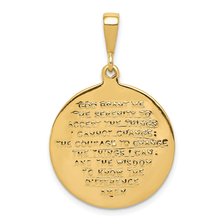 Lovely Rita's Pendants & Charms 14K Yellow Gold Polished Praying Hands and Serenity Prayer Pendant