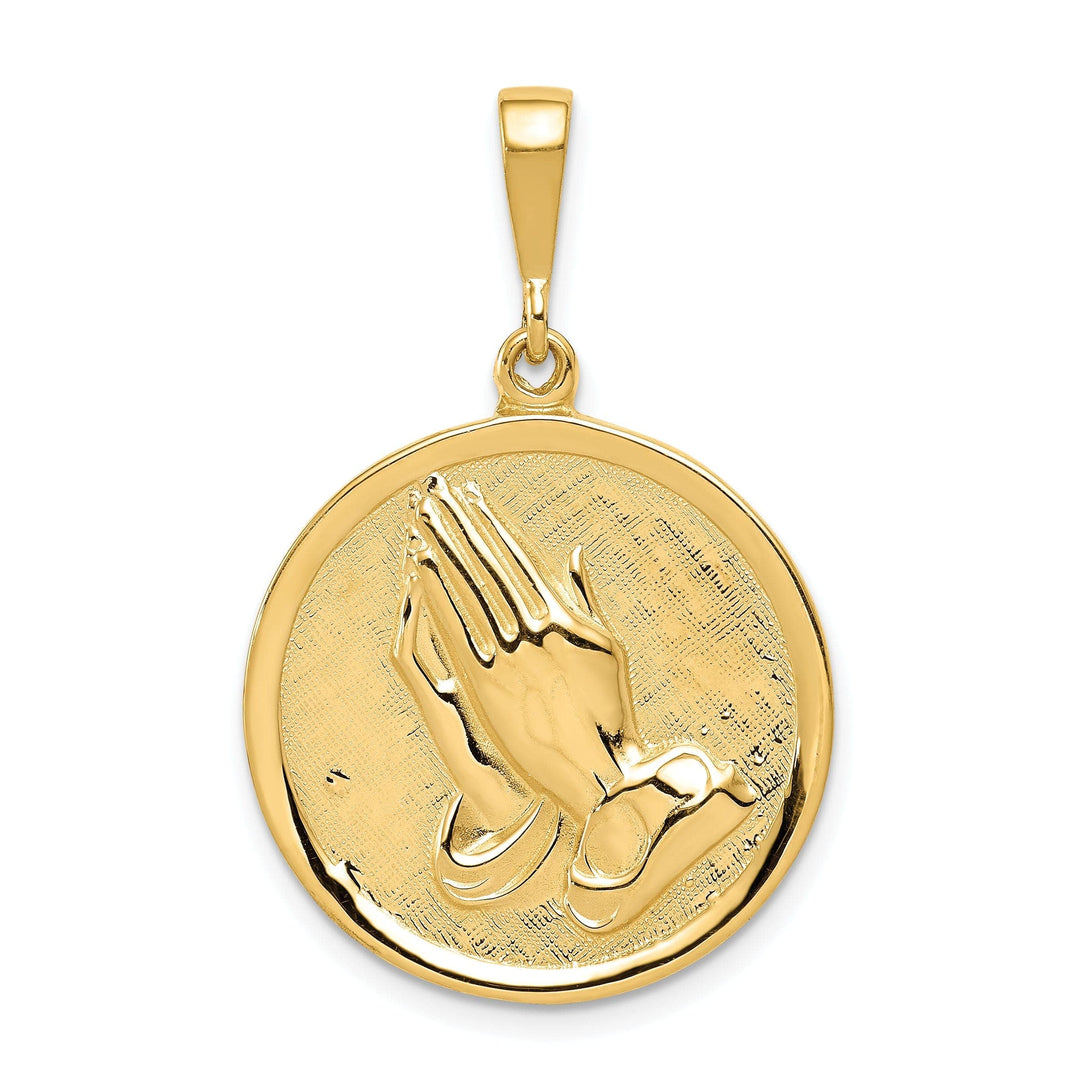 Lovely Rita's Pendants & Charms 14K Yellow Gold Polished Praying Hands and Serenity Prayer Pendant