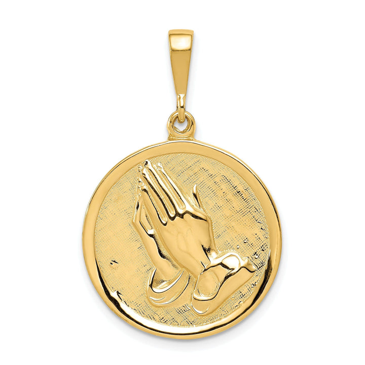 Lovely Rita's Pendants & Charms 14K Yellow Gold Polished Praying Hands and Serenity Prayer Pendant