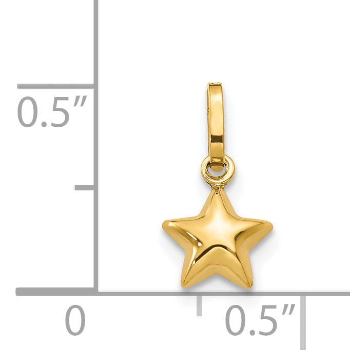 Lovely Rita's Pendants & Charms 14k Yellow Gold Polished Puffed Star Charm Pendant