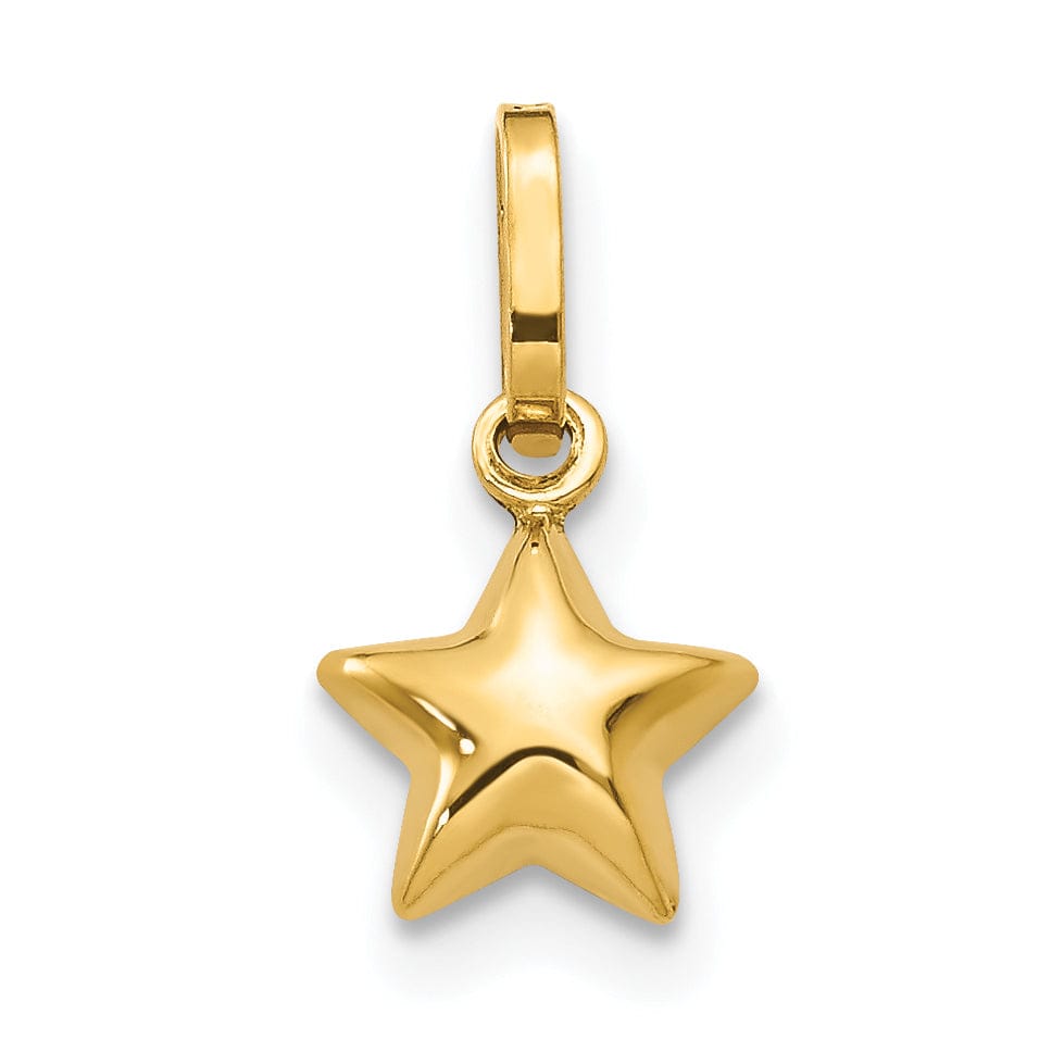 Lovely Rita's Pendants & Charms 14k Yellow Gold Polished Puffed Star Charm Pendant