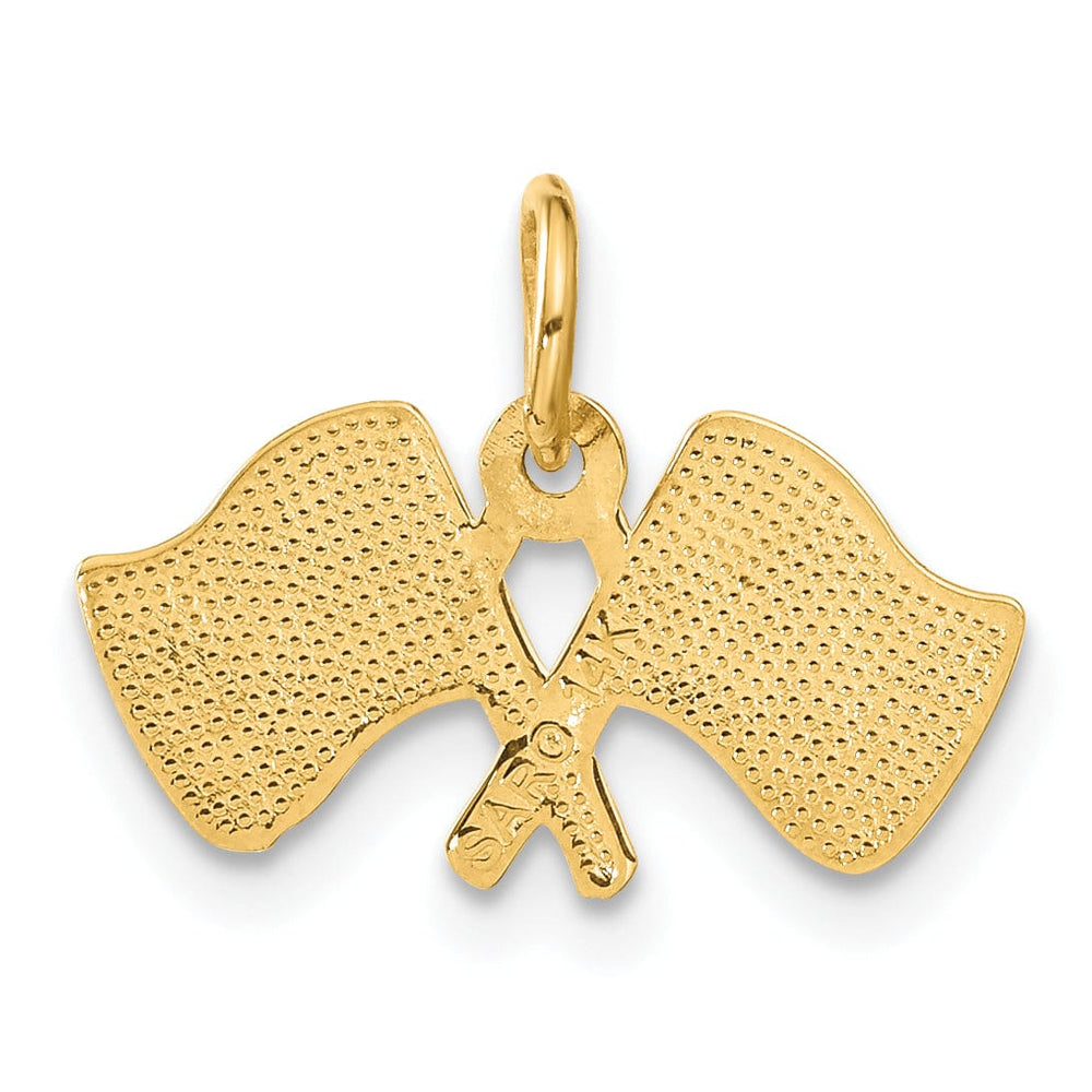 Lovely Rita's Pendants & Charms 14K Yellow Gold Polished Racing Checkered Flags Charm Pendant