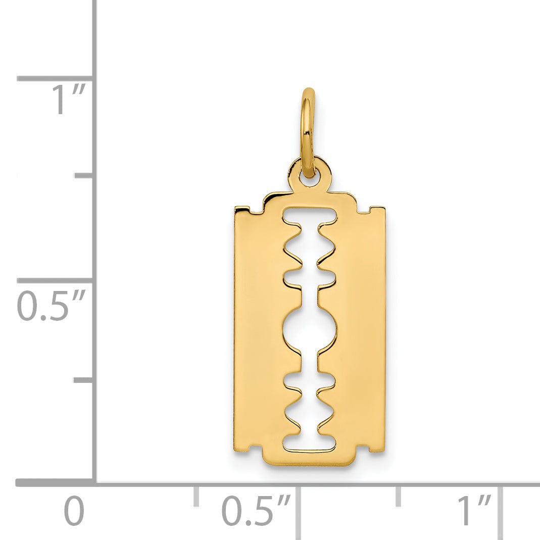 Lovely Rita's Pendants & Charms 14k Yellow Gold Polished Razor Blade Charm Pendant