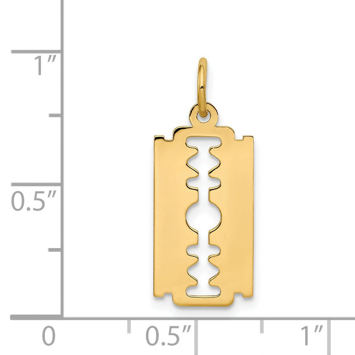 Lovely Rita's Pendants & Charms 14k Yellow Gold Polished Razor Blade Charm Pendant