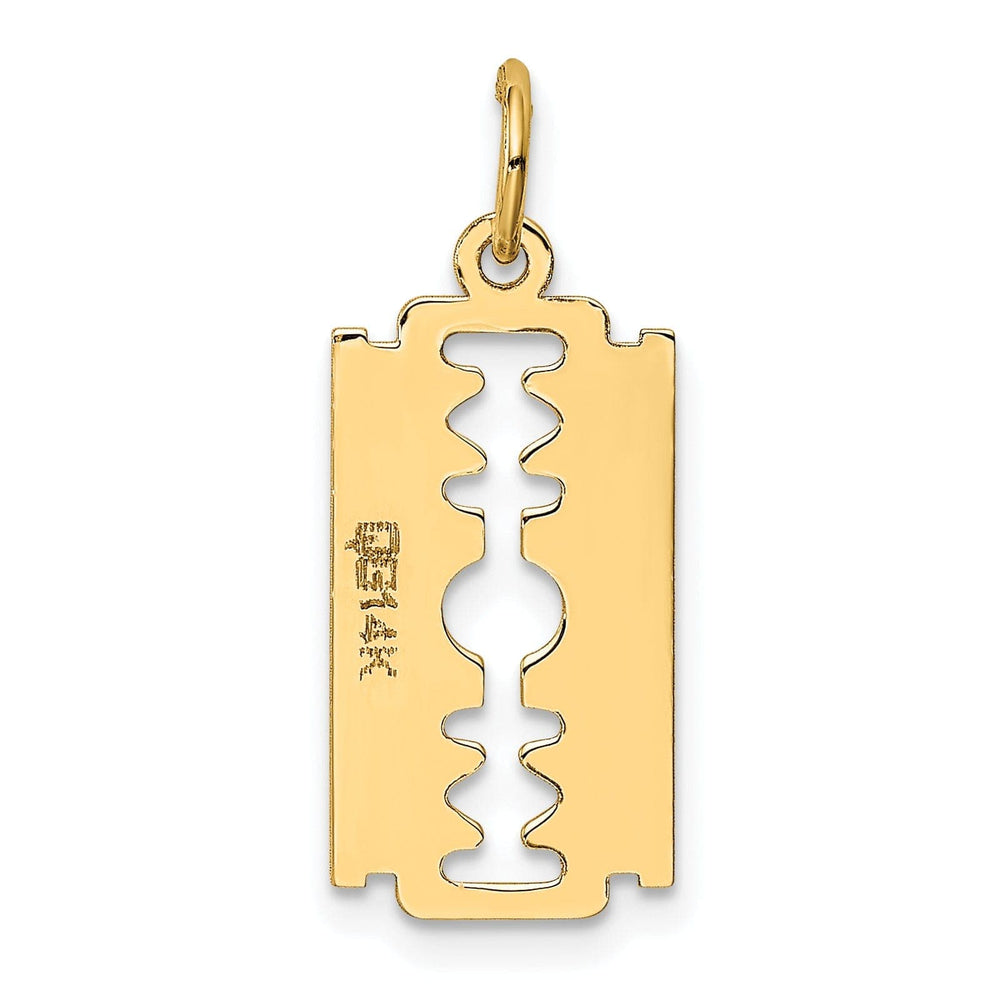 Lovely Rita's Pendants & Charms 14k Yellow Gold Polished Razor Blade Charm Pendant