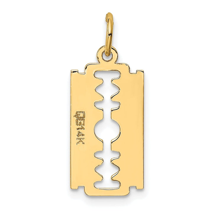 Lovely Rita's Pendants & Charms 14k Yellow Gold Polished Razor Blade Charm Pendant