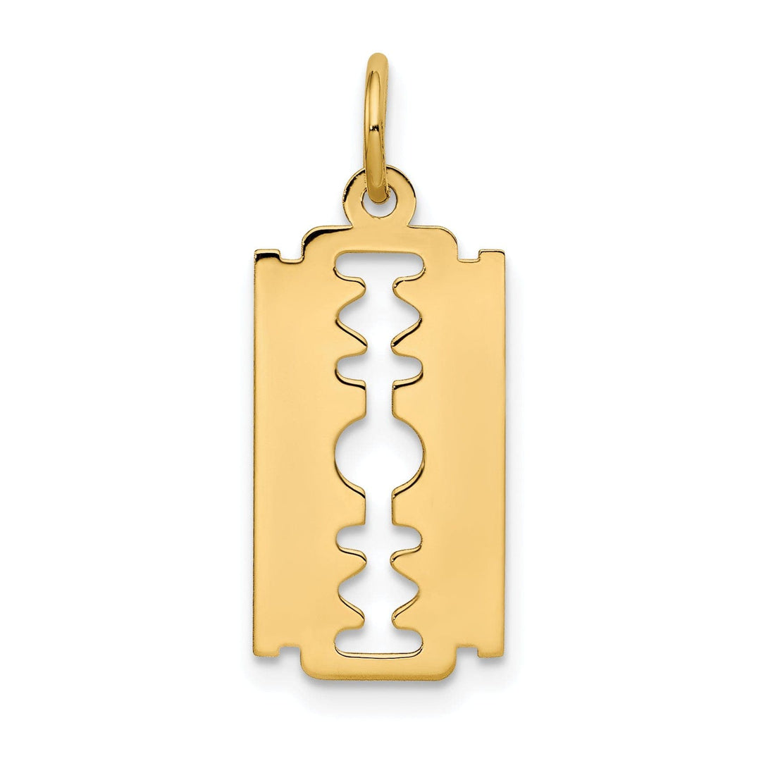 Lovely Rita's Pendants & Charms 14k Yellow Gold Polished Razor Blade Charm Pendant