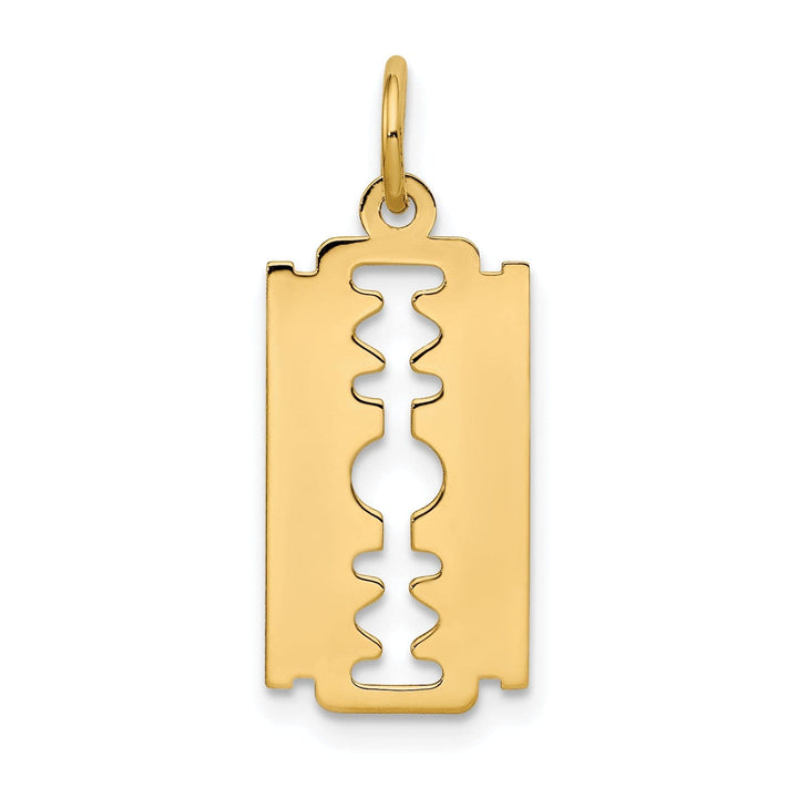 Lovely Rita's Pendants & Charms 14k Yellow Gold Polished Razor Blade Charm Pendant