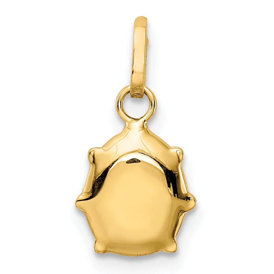 Lovely Rita's Pendants & Charms 14k Yellow Gold Polished Red-Black Enameled Finish Flat Back Hollow Ladybug Charm Pendant