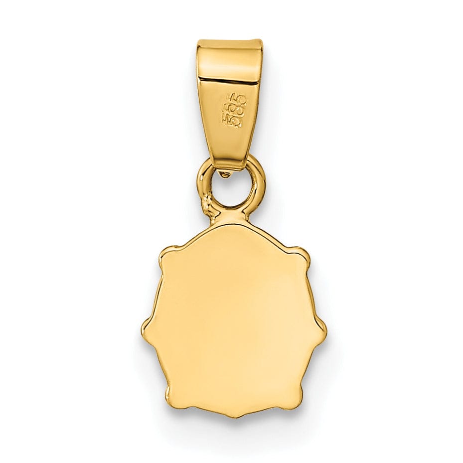 Lovely Rita's Pendants & Charms 14k Yellow Gold Polished Red-Black Enameled Finish Flat Back Semi Solid Ladybug Charm Pendant