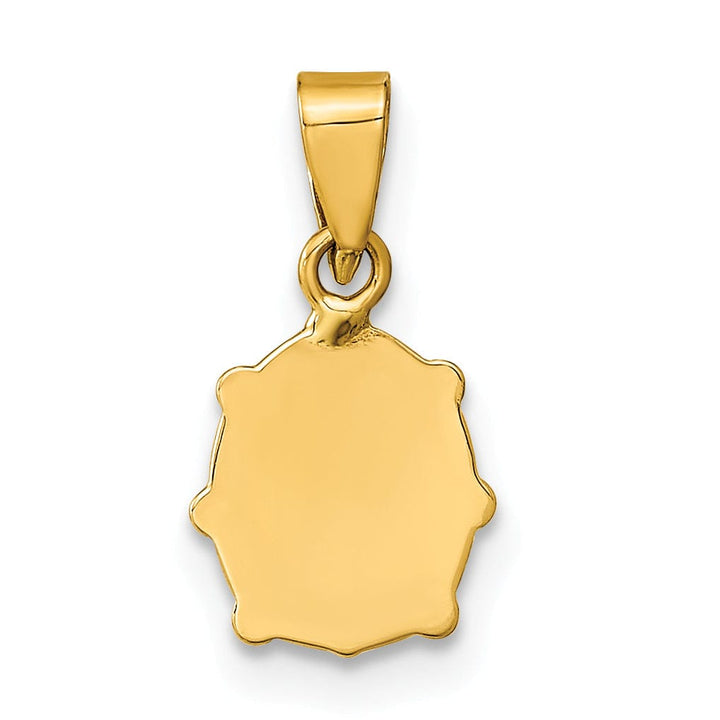 Lovely Rita's Pendants & Charms 14k Yellow Gold Polished Red-Black Enameled Finish Solid Flat Back Semi Ladybug Charm Pendant