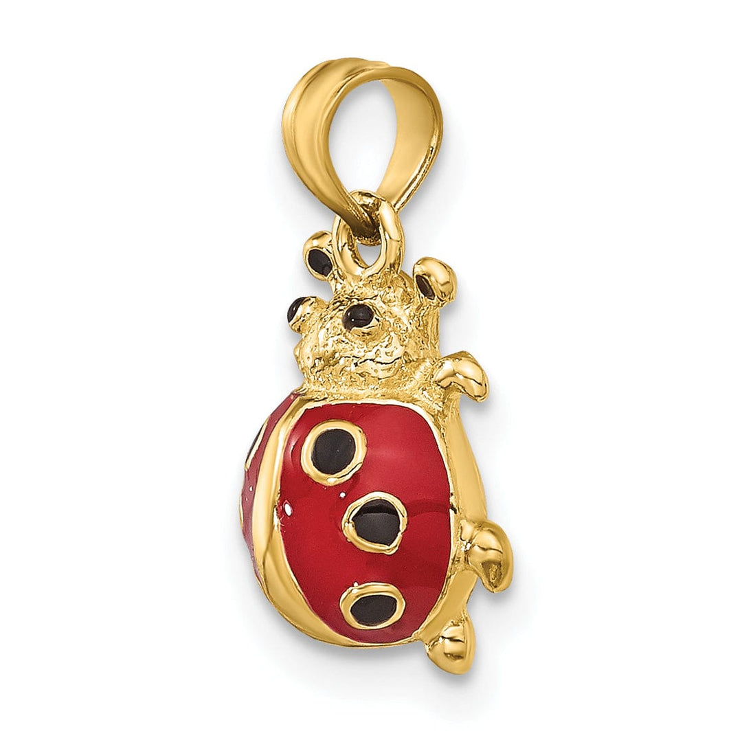 Lovely Rita's Pendants & Charms 14K Yellow Gold Polished Red Enameled Finish Ladybug Charm Pendant