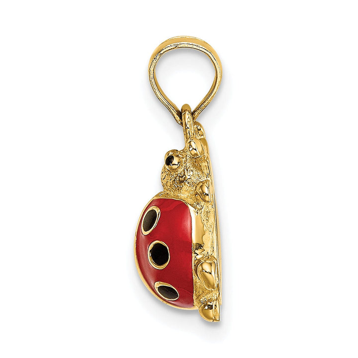 Lovely Rita's Pendants & Charms 14K Yellow Gold Polished Red Enameled Finish Ladybug Charm Pendant