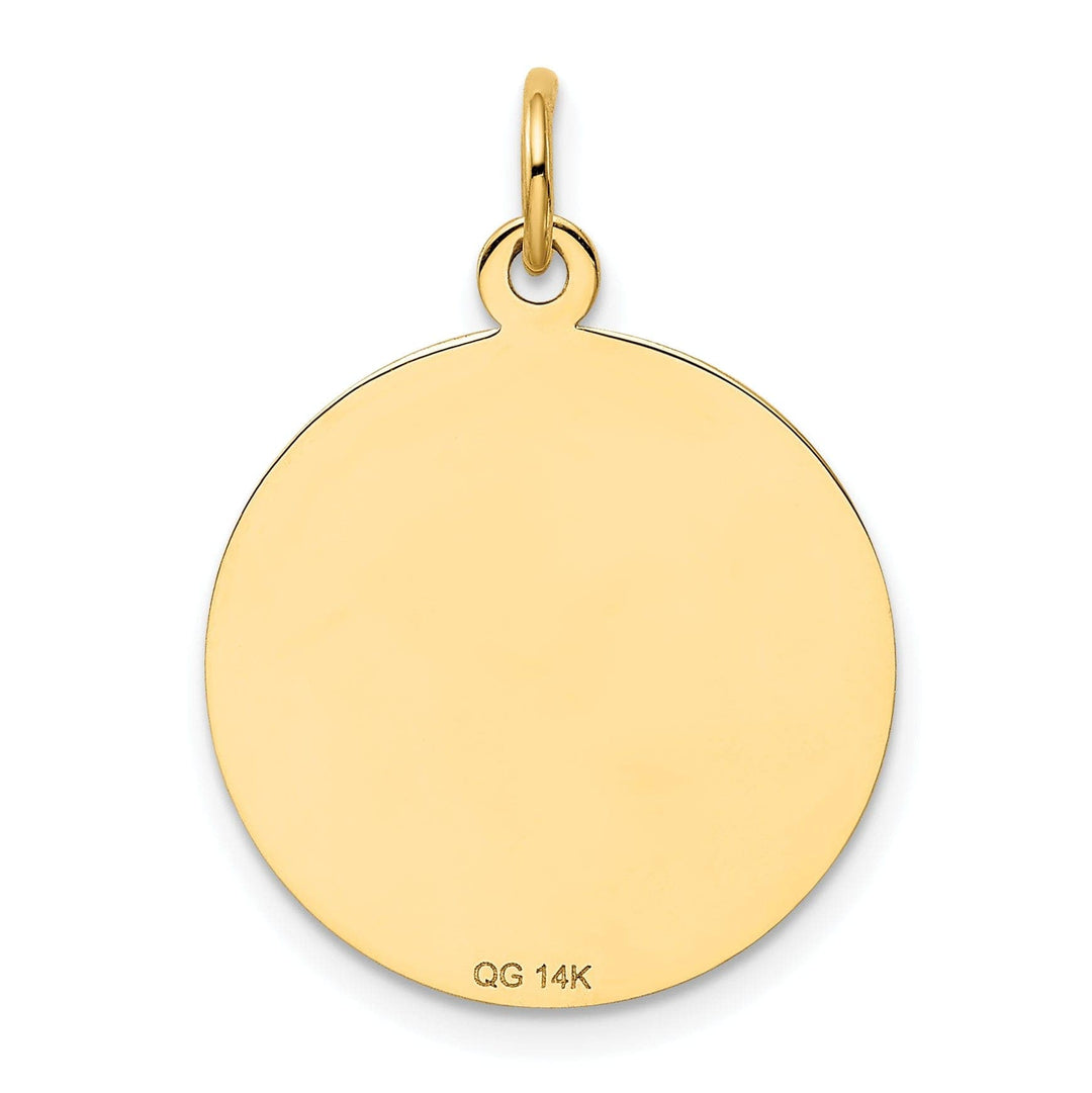Lovely Rita's Pendants & Charms 14k Yellow Gold Polished Round Confirmation Disc with Cross Pendant