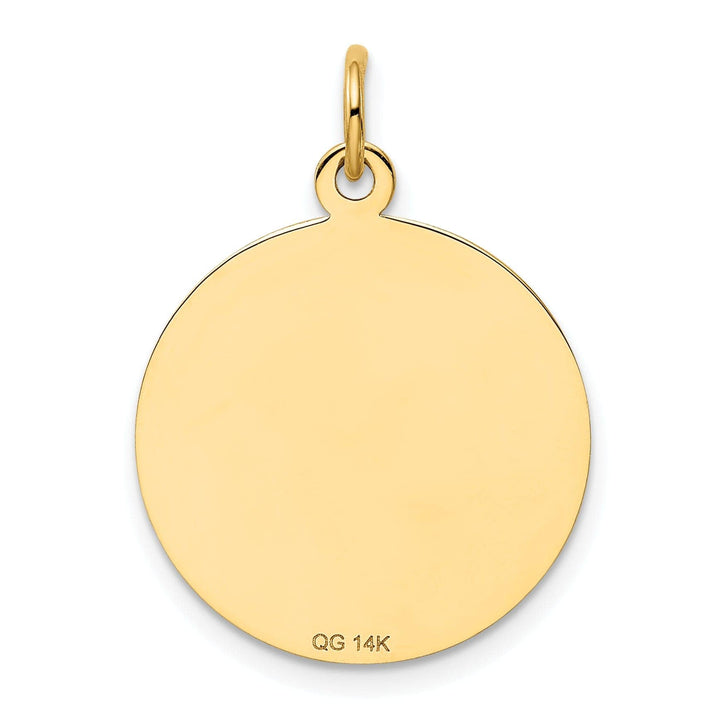 Lovely Rita's Pendants & Charms 14k Yellow Gold Polished Round Confirmation Disc with Cross Pendant