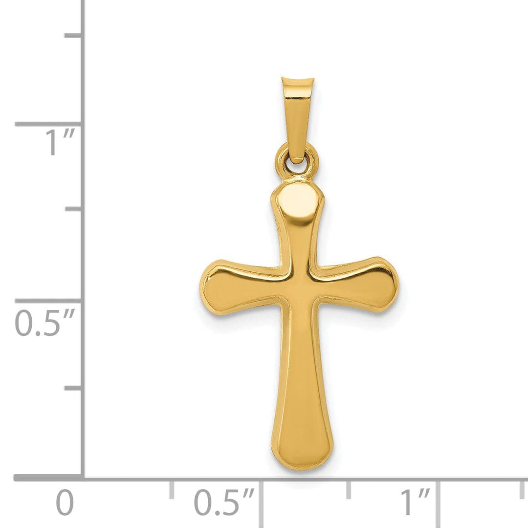 Lovely Rita's Pendants & Charms 14k Yellow Gold Polished Rounded Cross Pendant