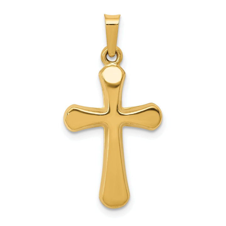 Lovely Rita's Pendants & Charms 14k Yellow Gold Polished Rounded Cross Pendant
