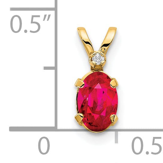 Lovely Rita's Pendants & Charms 14k Yellow Gold Polished Ruby Birthstone Pendant