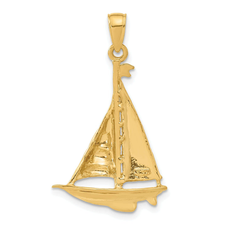 Lovely Rita's Pendants & Charms 14k Yellow Gold Polished Sailboat Pendant