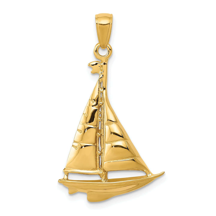 Lovely Rita's Pendants & Charms 14k Yellow Gold Polished Sailboat Pendant