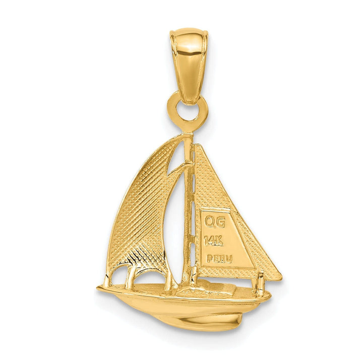 Lovely Rita's Pendants & Charms 14k Yellow Gold Polished Sailboat Pendant