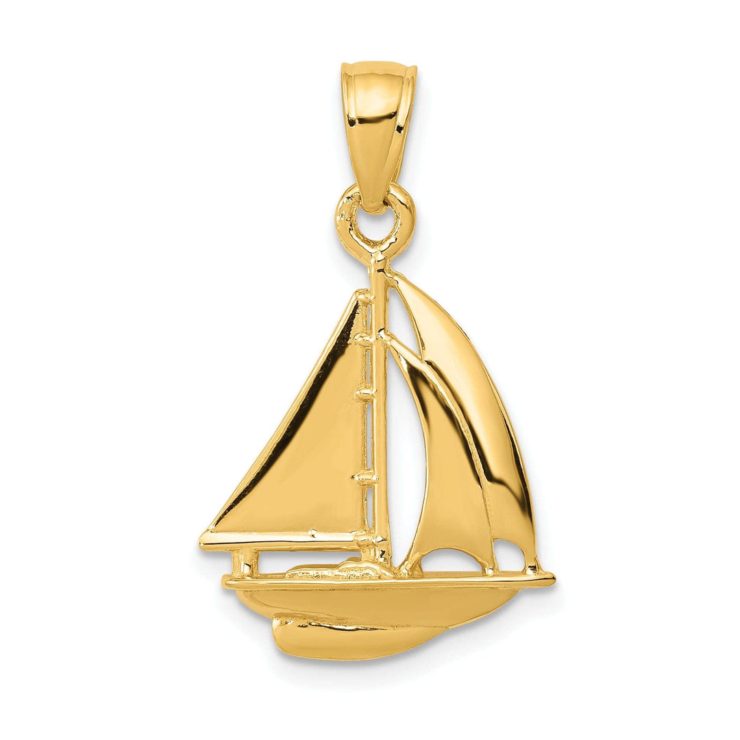 Lovely Rita's Pendants & Charms 14k Yellow Gold Polished Sailboat Pendant