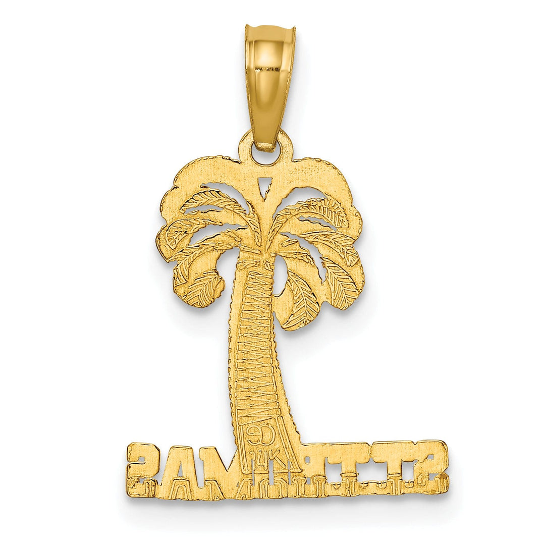 Lovely Rita's Pendants & Charms 14K Yellow Gold Polished SAINT THOMAS Under Palm Tree Pendant