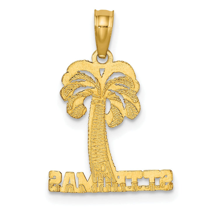 Lovely Rita's Pendants & Charms 14K Yellow Gold Polished SAINT THOMAS Under Palm Tree Pendant