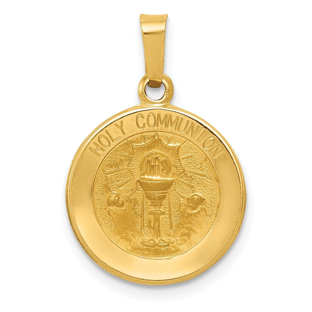 Lovely Rita's Pendants & Charms 14k Yellow Gold Polished Satin Finish Holy Communion Medal Pendant