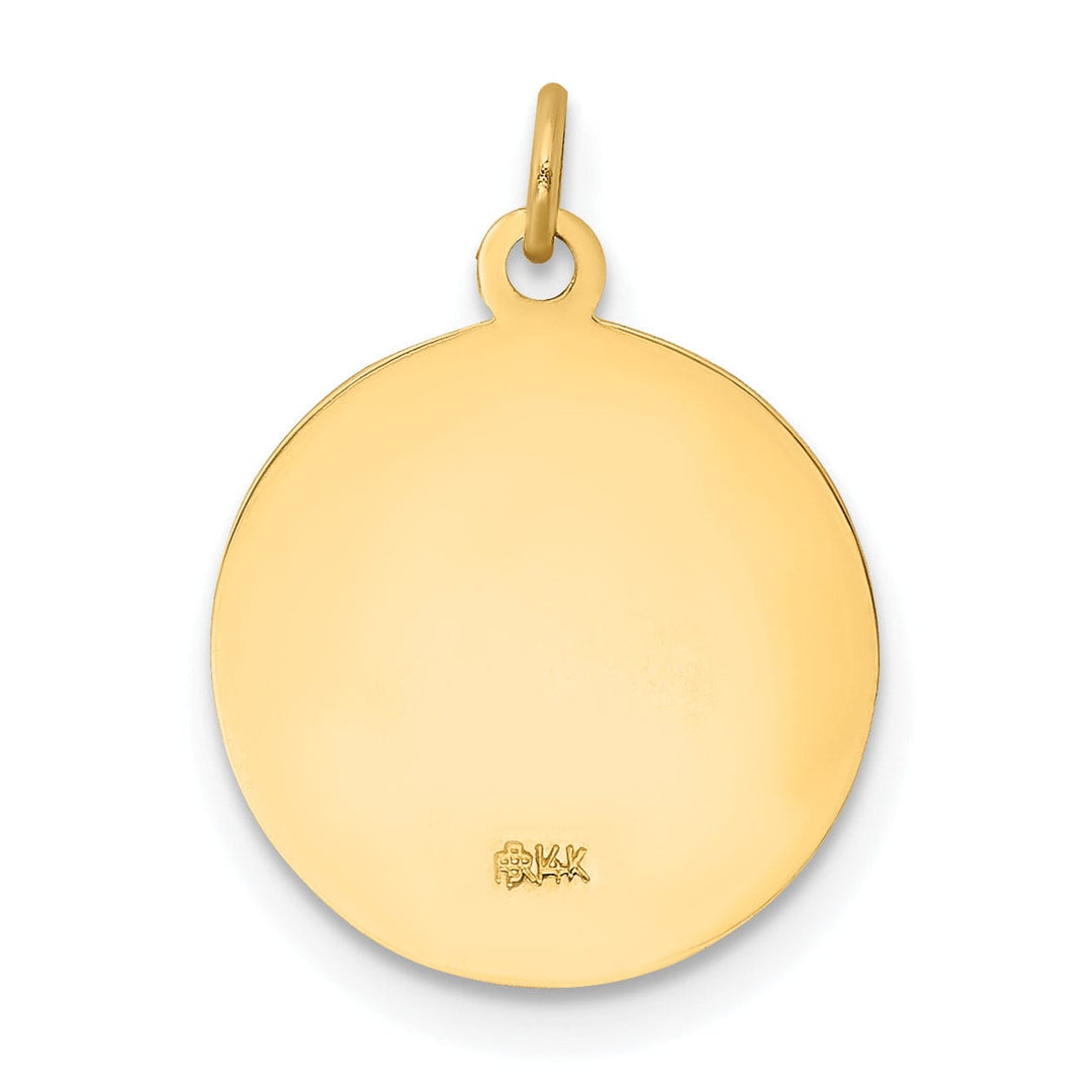 Lovely Rita's Pendants & Charms 14K Yellow Gold Polished Satin First Holy Communion Disc Medal Pendant
