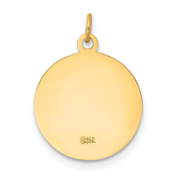 Lovely Rita's Pendants & Charms 14K Yellow Gold Polished Satin First Holy Communion Disc Medal Pendant