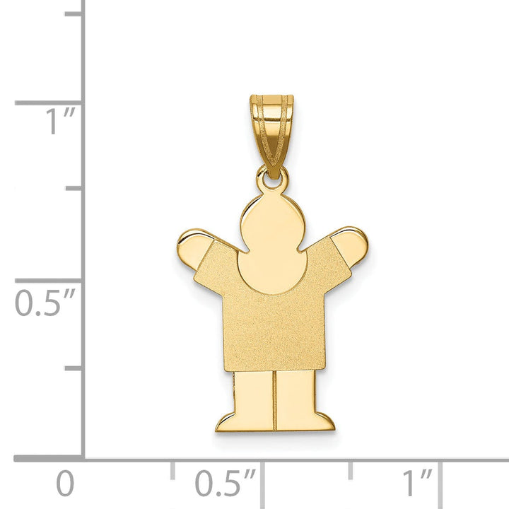 Lovely Rita's Pendants & Charms 14k Yellow Gold Polished Satin Love Boy Charm