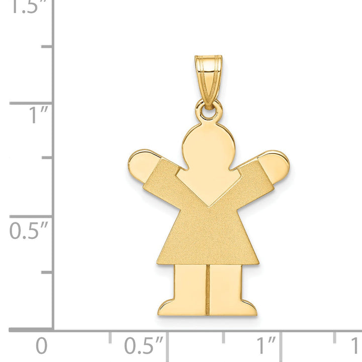 Lovely Rita's Pendants & Charms 14k Yellow Gold Polished Satin Love Girl Charm