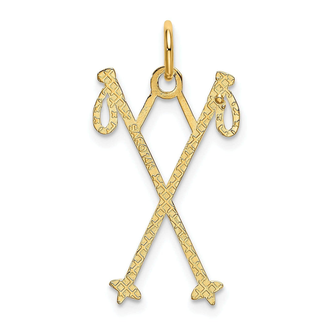 Lovely Rita's Pendants & Charms 14k Yellow Gold Polished Ski Poles Pendant