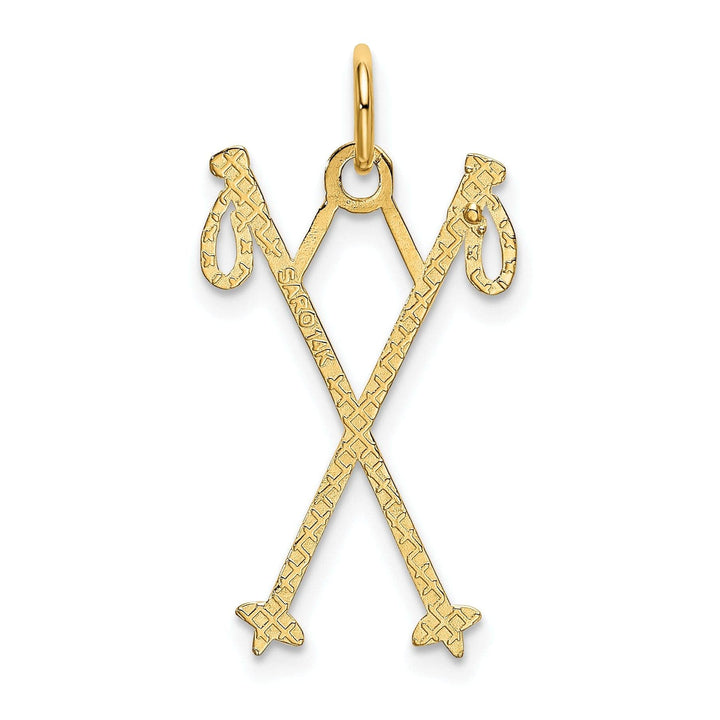 Lovely Rita's Pendants & Charms 14k Yellow Gold Polished Ski Poles Pendant