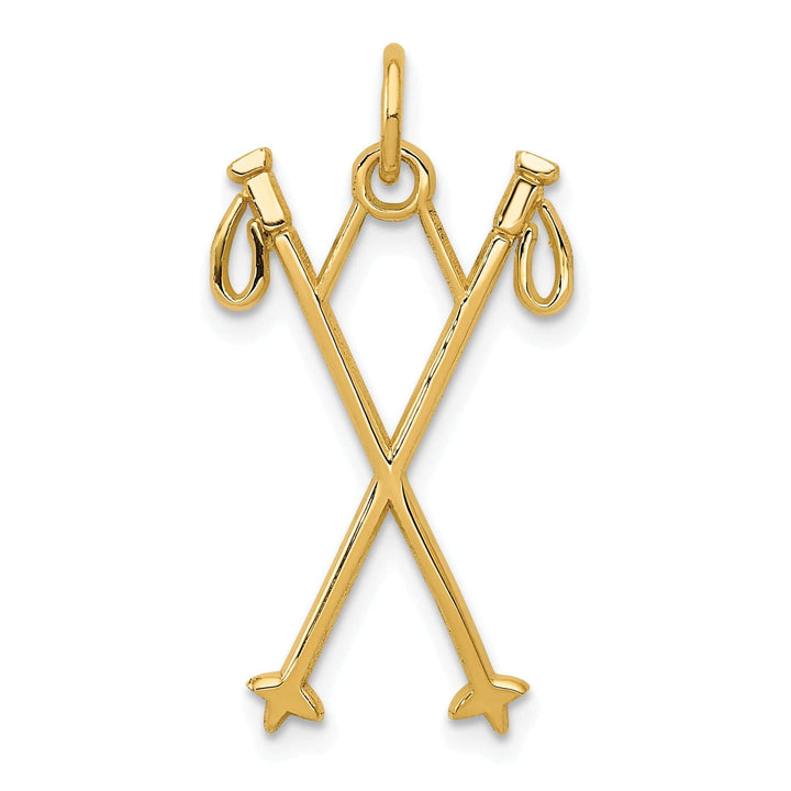 Lovely Rita's Pendants & Charms 14k Yellow Gold Polished Ski Poles Pendant