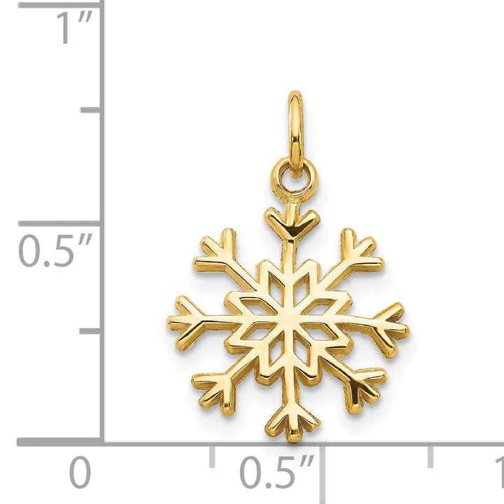 Lovely Rita's Pendants & Charms 14k Yellow Gold Polished Snowflake Pendant
