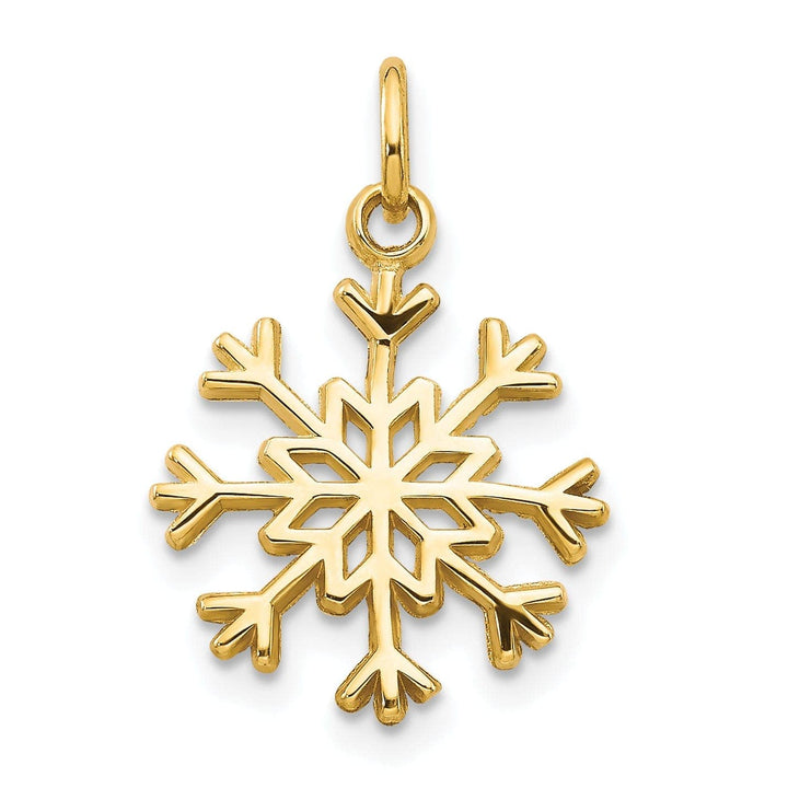 Lovely Rita's Pendants & Charms 14k Yellow Gold Polished Snowflake Pendant