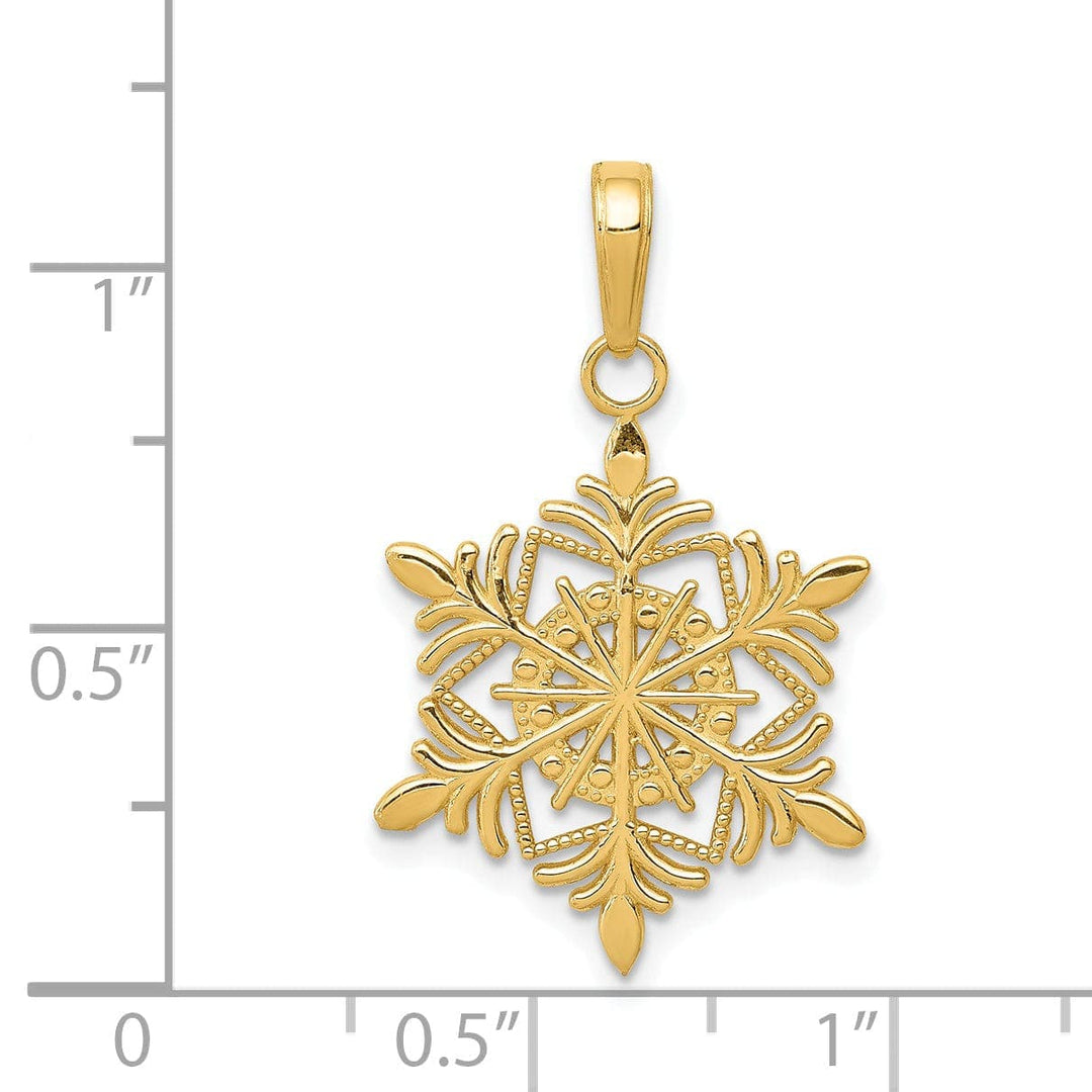 Lovely Rita's Pendants & Charms 14k Yellow Gold Polished Snowflake Pendant