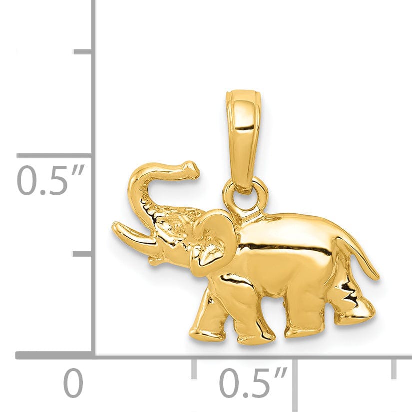 Lovely Rita's Pendants & Charms 14k Yellow Gold Polished Solid Finish Elephant Charm Pendant