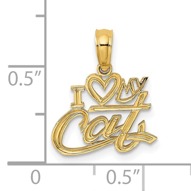 Lovely Rita's Pendants & Charms 14k Yellow Gold Polished Solid Finish I HEART MY CAT Talking Charm Pendant