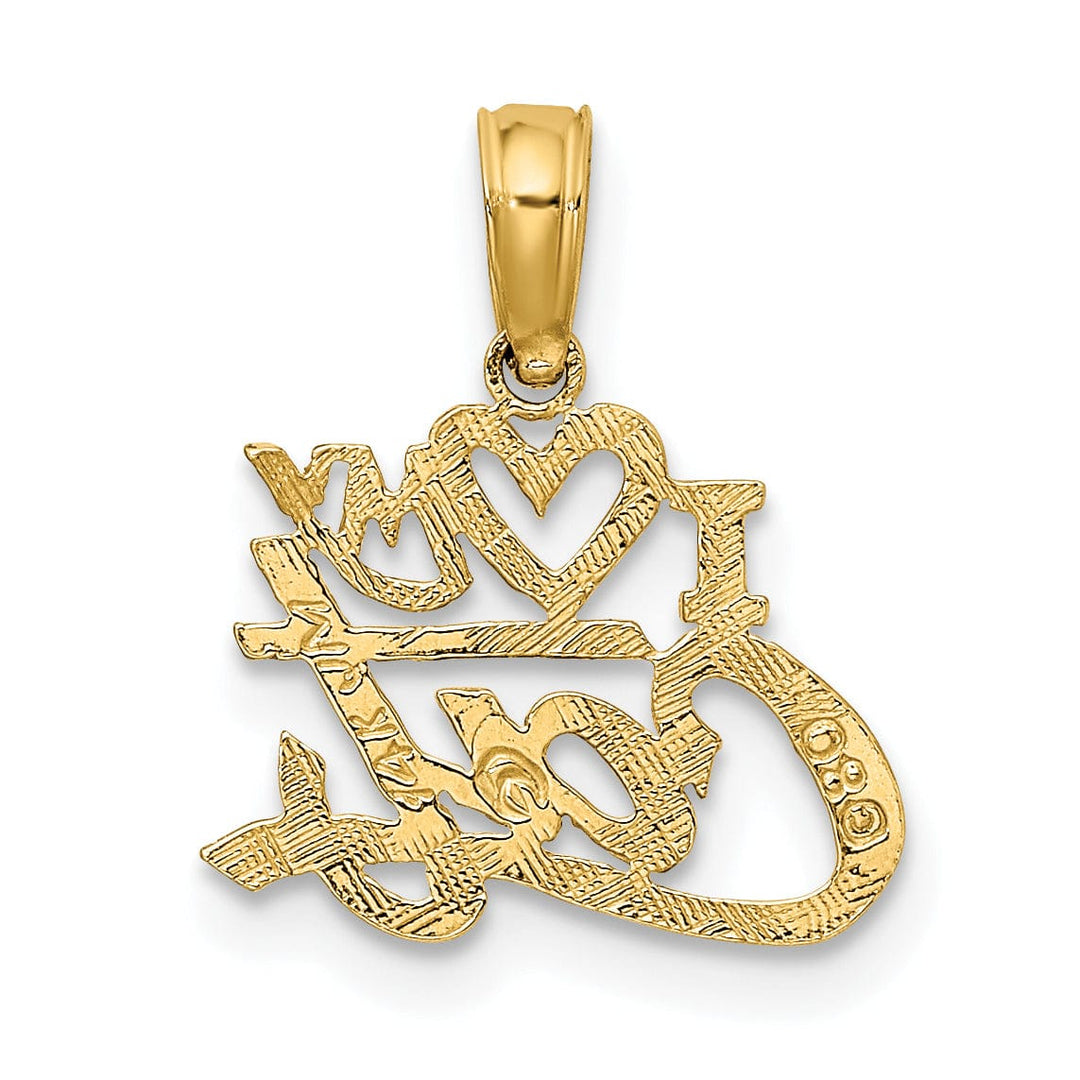 Lovely Rita's Pendants & Charms 14k Yellow Gold Polished Solid Finish I HEART MY CAT Talking Charm Pendant
