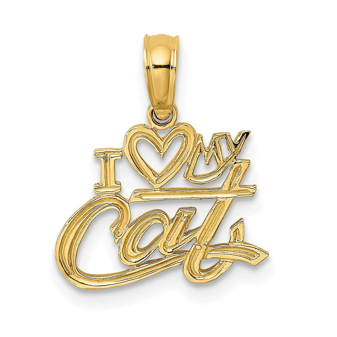 Lovely Rita's Pendants & Charms 14k Yellow Gold Polished Solid Finish I HEART MY CAT Talking Charm Pendant