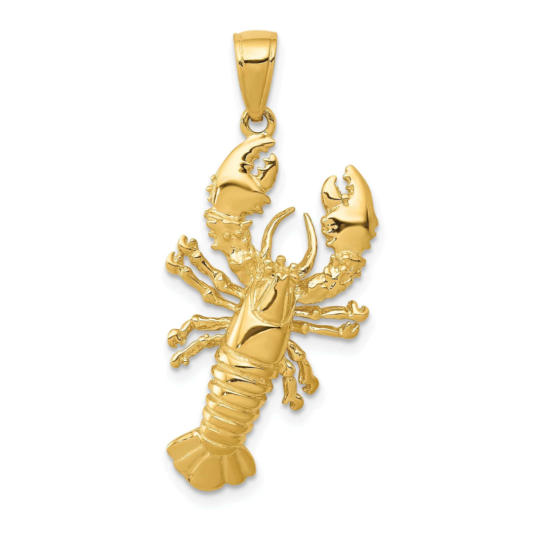 Lovely Rita's Pendants & Charms 14k Yellow Gold Polished Solid Finish Maine Lobster Charm Pendant
