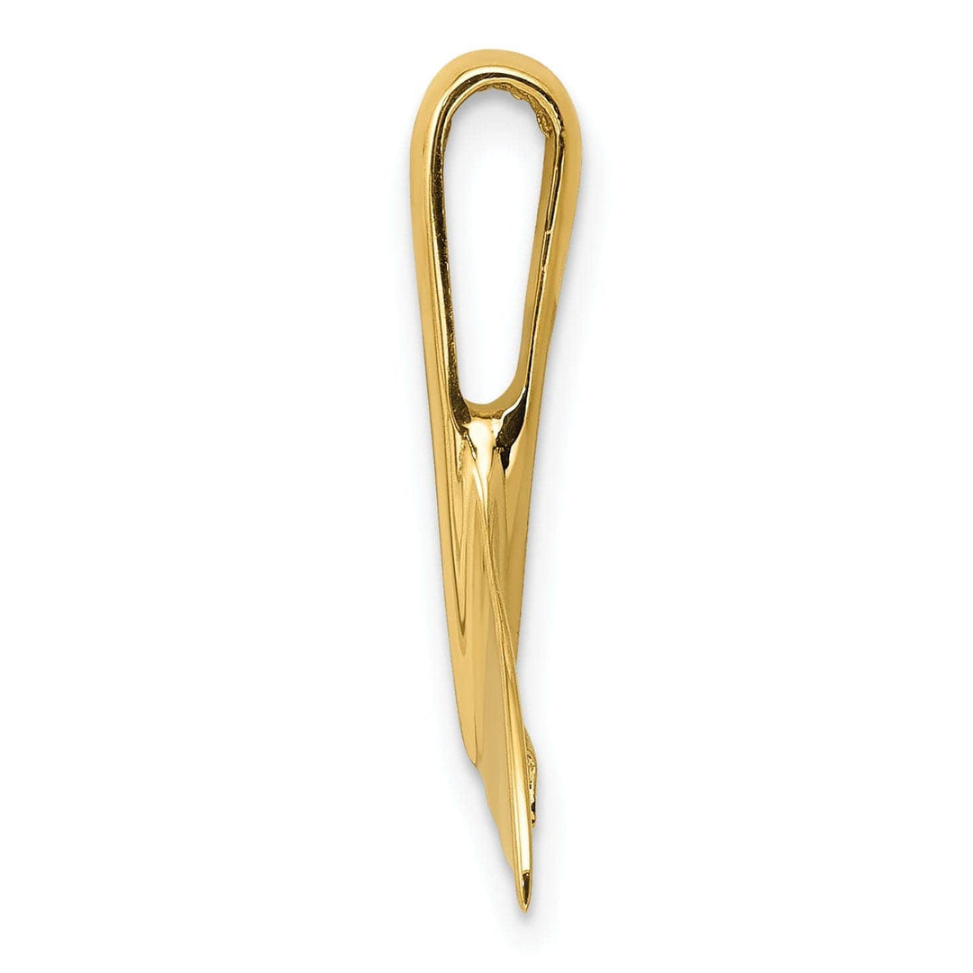 Lovely Rita's Pendants & Charms 14k Yellow Gold Polished Solid Finish Whale Tail Slide Pendant will not fit Omega Chain